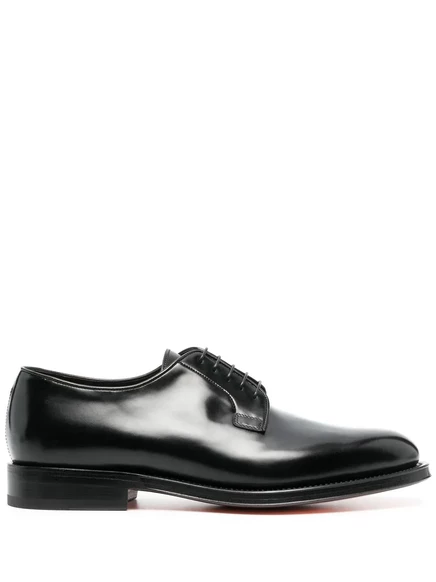Мужские дерби Santoni из полированной кожи, черные