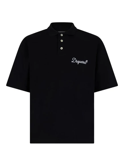 Мужское поло DSQUARED2 Signature, черное