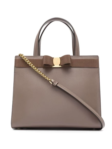 Сумка-тоут Ferragamo Viva с бантом brown