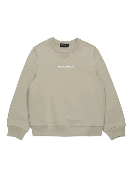 Детский свитшот DSQUARED2 Kids с логотипом, бежевый