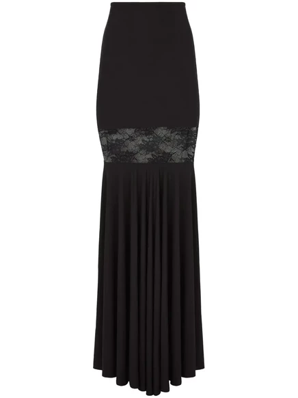 Макси-юбка с кружевными вставками от Nina Ricci black