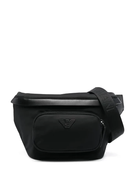 Мужская поясная сумка Emporio Armani с логотипом, черная