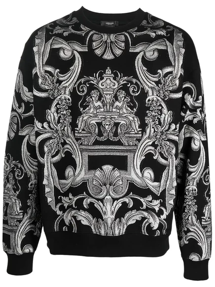 Мужской свитшот Versace с принтом Barocco, черный