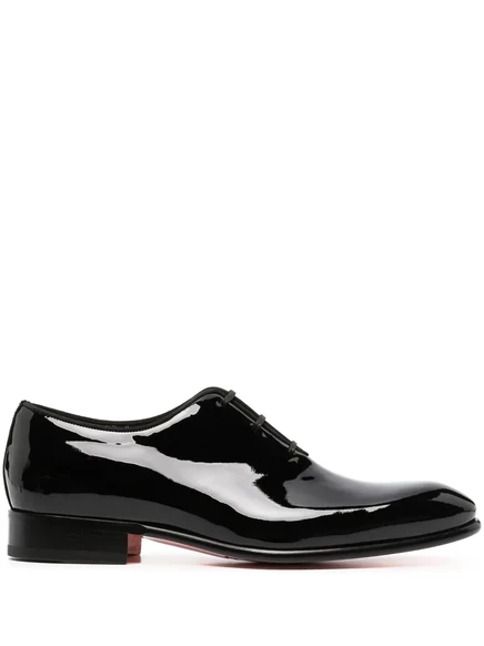Женские оксфорды Santoni лакированные из телячьей кожи, черные