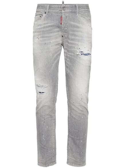 Джинсы DSQUARED2 из потертой выстиранной джинсовой ткани grey