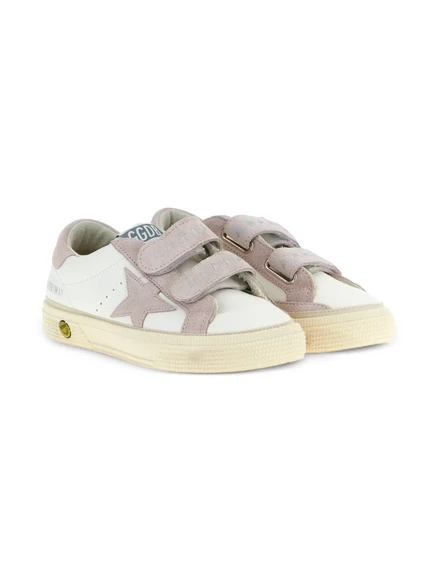 Кроссовки для девочек Golden Goose Kids May School, белые