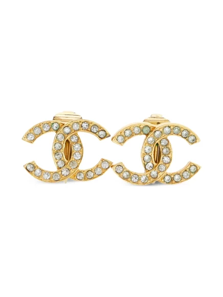 Женские клипсы CHANEL Pre-Owned с эмблемой CC, золотистые
