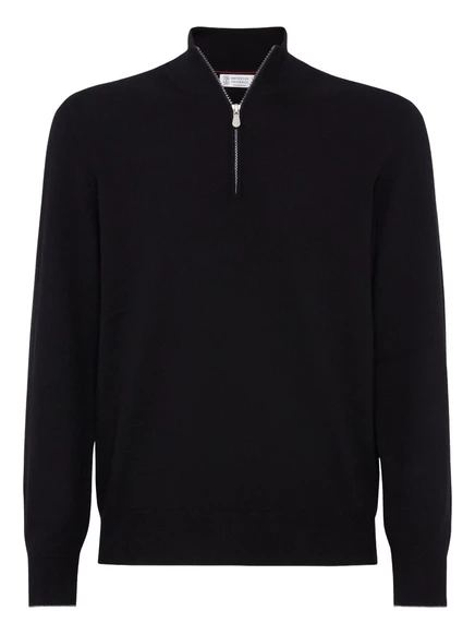 Кашемировый джемпер Brunello Cucinelli с длинными рукавами black