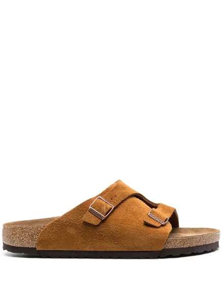 Босоножки Birkenstock с открытым носком и застежкой на пряжку brown