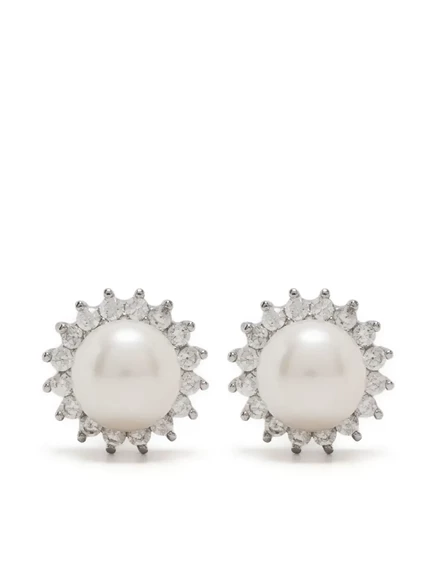 Женские пусеты HZMER JEWELLERY с жемчугом, серебристые