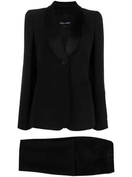 Однобортный брючный костюм от Джорджио Армани black