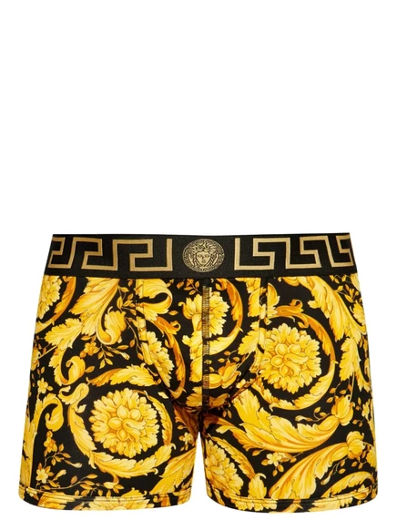 Мужские трусы-боксеры Versace Barocco стрейч-хлопок, черные