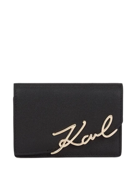 Женский кошелек Karl Lagerfeld Signature на магнитной застежке, черный