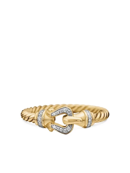 Женское кольцо David Yurman Petite Buckle 18K золото, 2 мм