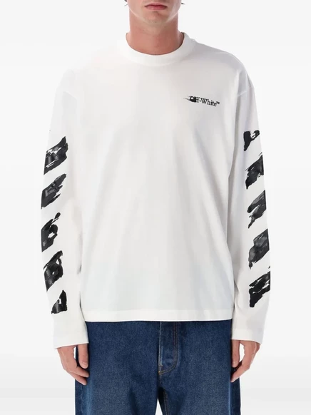 Мужская футболка Off-White с принтом стрелок, белая