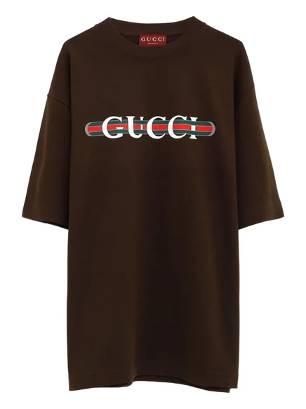 Мужская футболка Gucci с принтом логотипа, черная