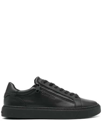 Кожаные кроссовки с логотипом Calvin Klein, украшенные стразами black