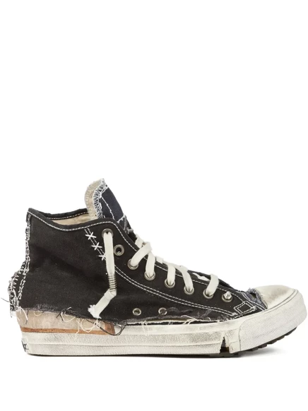 Женские кроссовки Maison Margiela с потертостями, черные