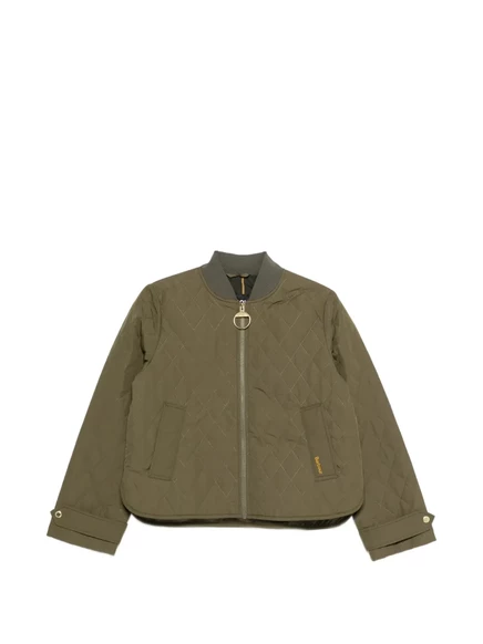 Женская стёганая куртка Barbour на молнии, зеленая
