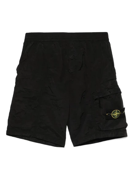 Спортивные шорты со значком Stone Island Compass-badge black