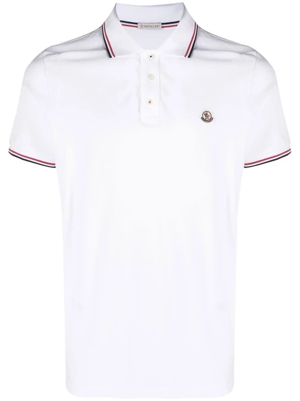 Хлопчатобумажная рубашка поло Moncler white