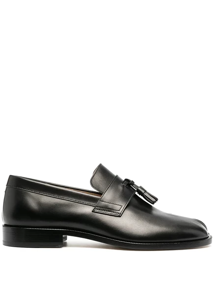 Кожаные мокасины Maison Margiela Tabi с кисточками black