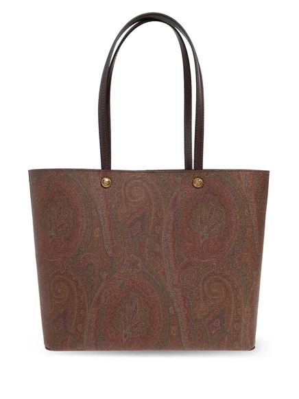 Большая сумка для покупок из жаккарда ETRO с узором Пейсли brown