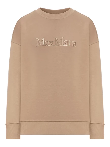 Хлопковая толстовка с вышивкой Max Mara от бренда Max Mara neutrals