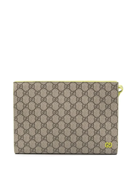 Маленькая холщовая сумка-клатч Gucci GG neutrals