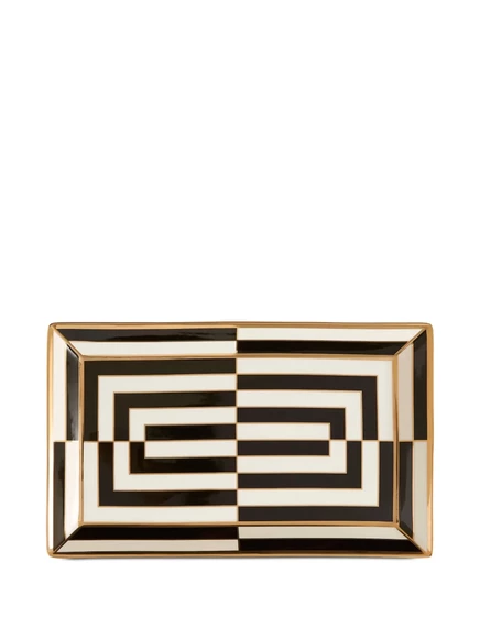 Декоративный поднос Jonathan Adler прямоугольный, бело-черный