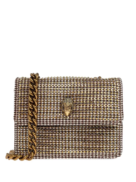 Сумка на цепочке Kurt Geiger London micro Kensington, украшенная кристаллами gold