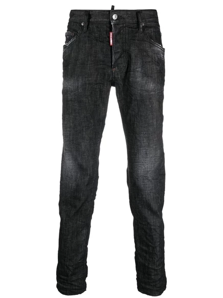 Мужские рваные джинсы DSquared2 skinny, черные