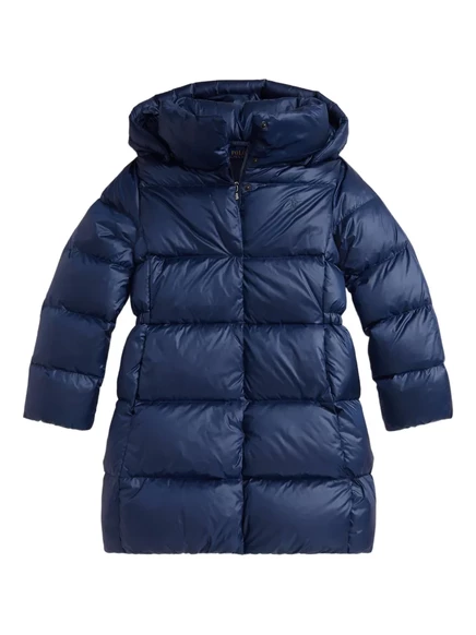 Куртка для девочек Polo Ralph Lauren Kids стеганая с капюшоном, темно-синяя