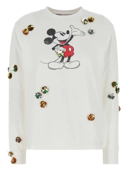 Женский лонгслив Coperni x Disney с пайетками, белый