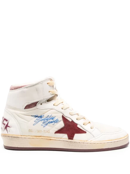 Высокие кроссовки Golden Goose Sky Star, бежевые