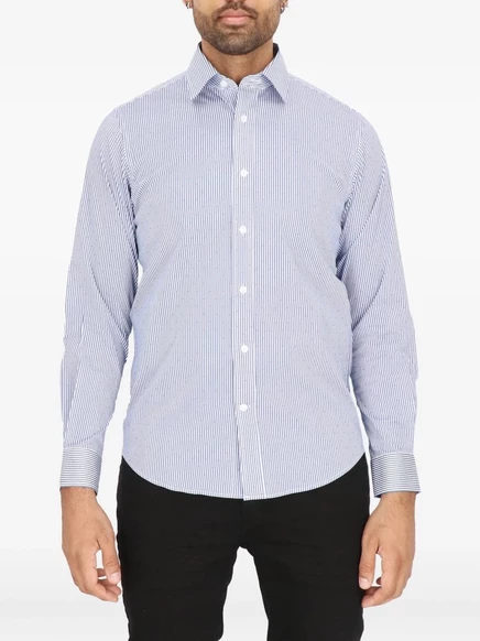 Хлопчатобумажная рубашка в тонкую полоску Scotch & Soda blue