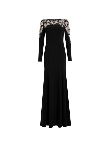 Женское платье‑макси Jenny Packham Kelly со стразами, черное