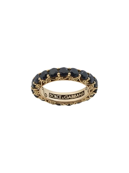 Кольцо Dolce & Gabbana 18K с черными сапфирами, черное