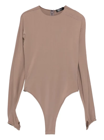 Женское боди Mugler с тиснением, коричневое