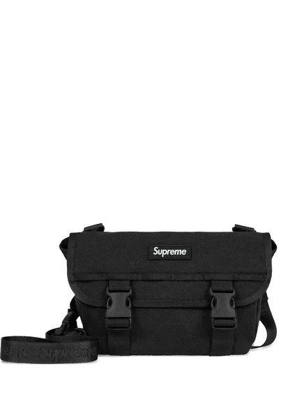 Мужская сумка-мессенджер Supreme mini с логотипом, черная