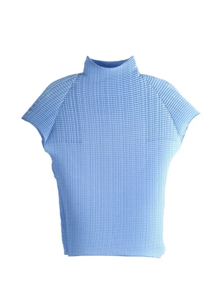 Женский топ Issey Miyake с высоким воротом, голубой