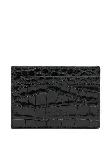 Картхолдер MM6 Maison Margiela крокодиловый, черный
