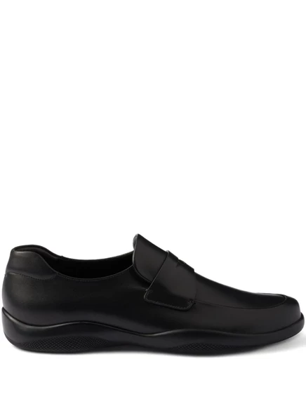 Мужские кожаные лоферы Prada, черные