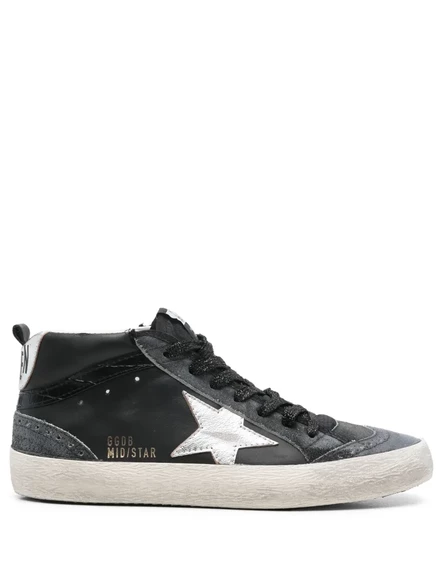 Женские кеды Golden Goose Mid Star Classic кожаные черные
