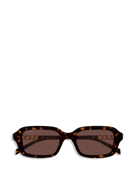 Солнцезащитные очки Gucci Eyewear квадратные с логотипом, коричневые