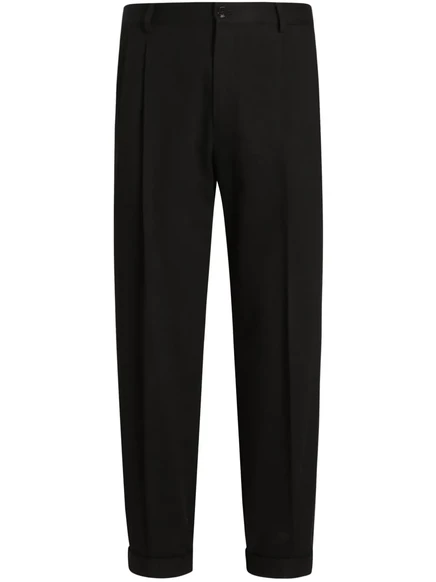 Мужские брюки Dolce & Gabbana с отворотами, черные