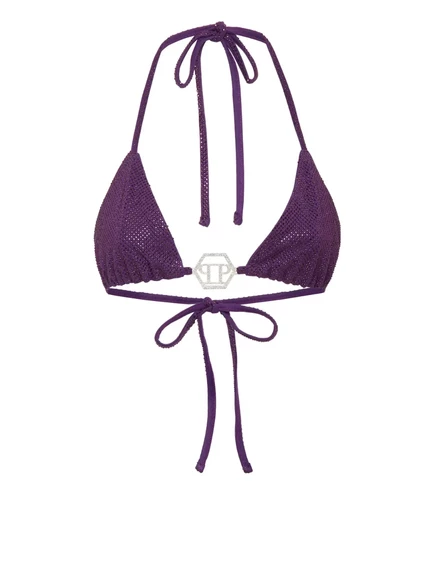 Женское бикини Philipp Plein Top Bikini Stones, фиолетовое