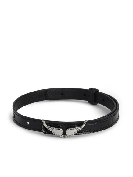 Кожаный браслет в стиле рок от Zadig&Voltaire black