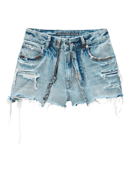 Потертые джинсовые шорты Alexander Wang blue