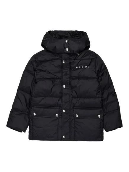 Куртка для мальчиков Marni Kids стеганая с капюшоном, черная